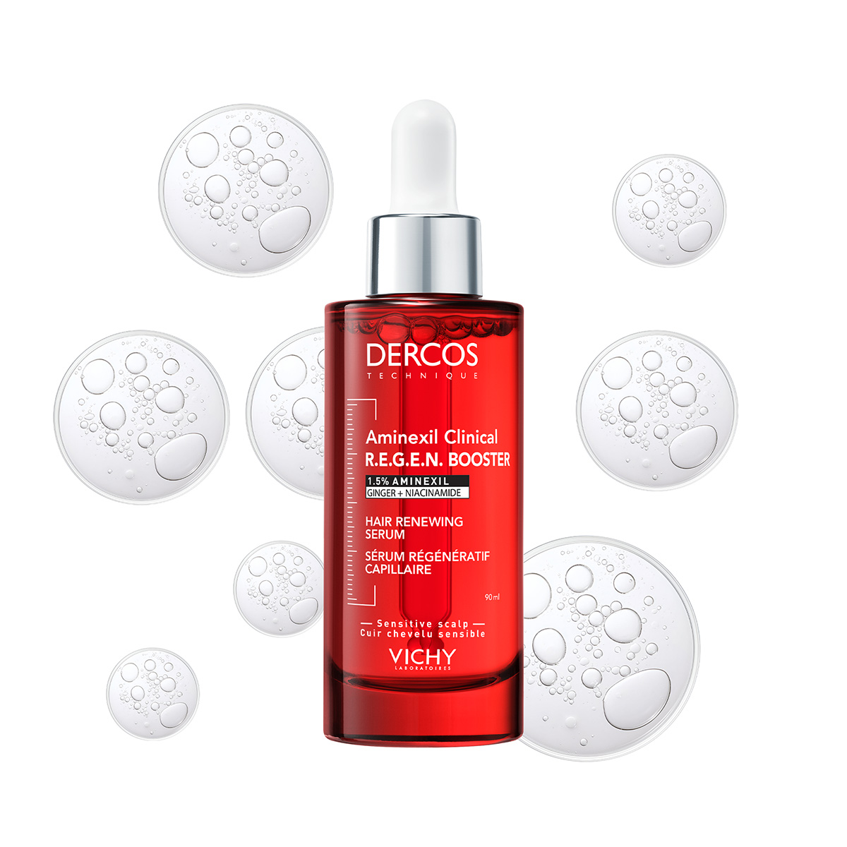 Vichy Dercos Aminexil Clinical R.E.G.E.N. booster serum za obnovo las, 90 ml