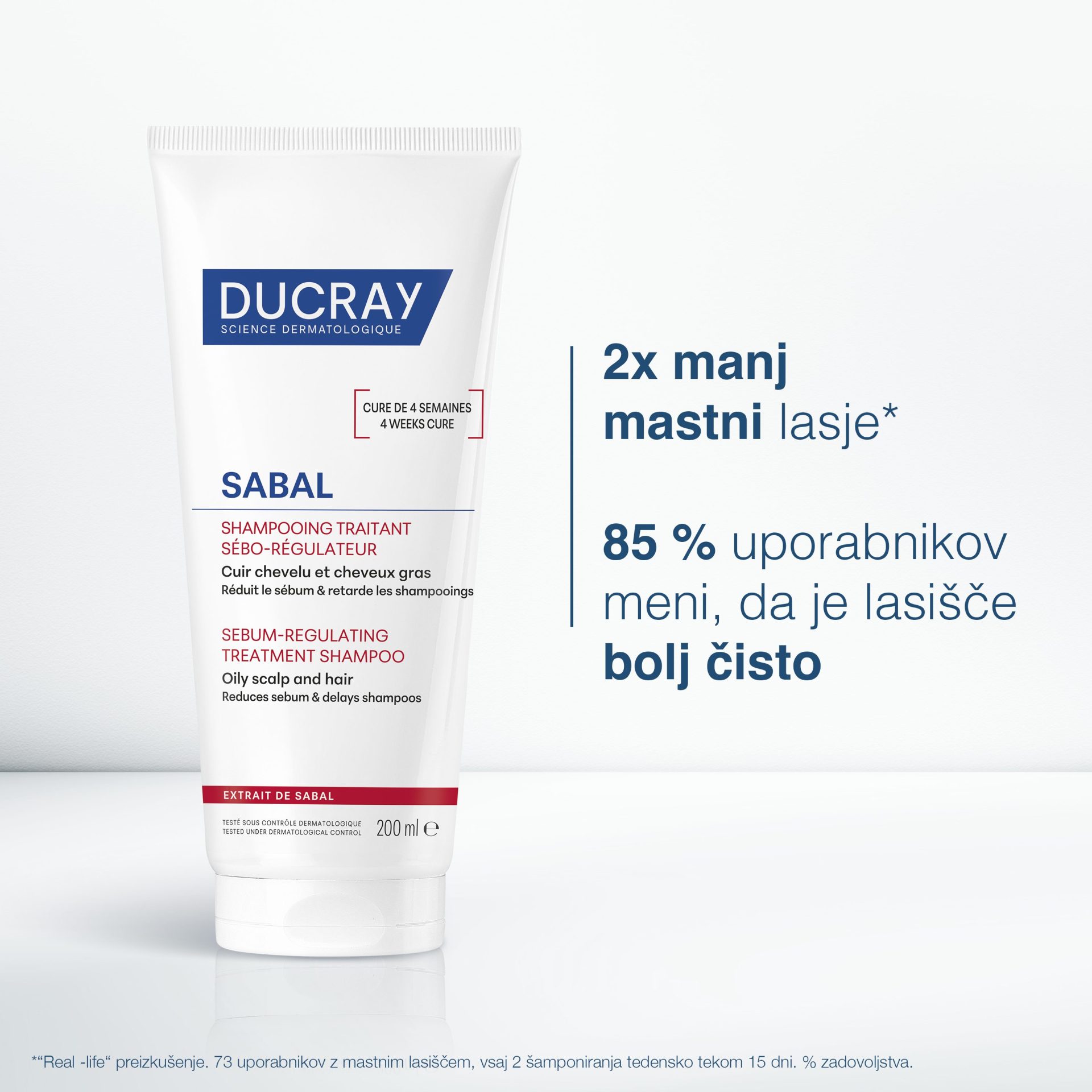 Ducray Sabal seboregulirajoči tretma šampon, 200 ml