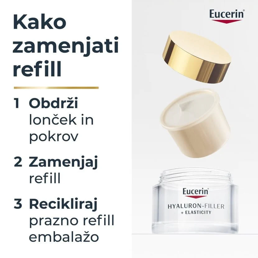 Eucerin Hyaluron-Filler + Elasticity nočna krema – refill, 50 ml