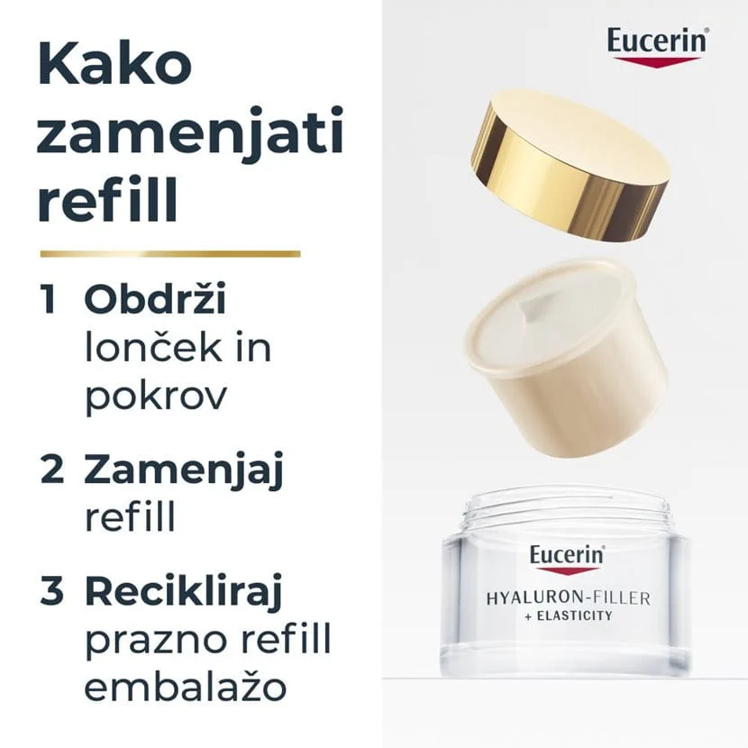 Eucerin Hyaluron-Filler + Elasticity dnevna krema ZF30 – refill, 50 ml