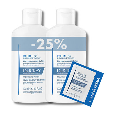 Ducray Kelual DS tretma šampon za lase proti prhljaju, 2 x 100 ml