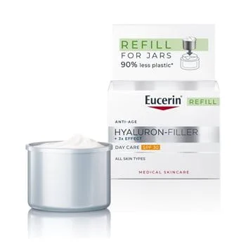 Eucerin Hyaluron-Filler dnevna krema ZF30 za vse tipe kože s trojnim učinkom – refill, 50 ml