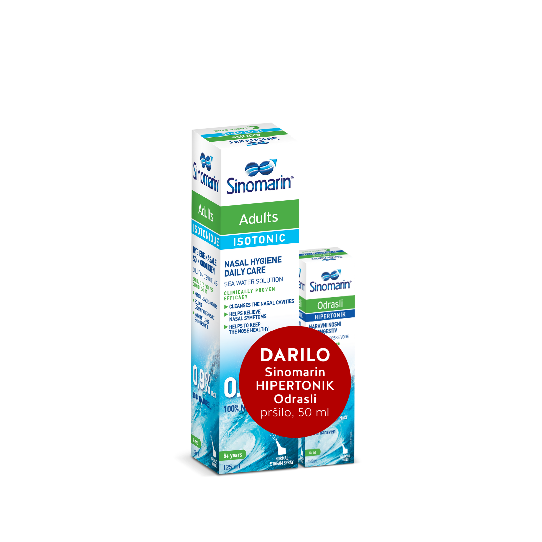 Sinomarin Odrasli paket: izotonično pršilo za nos (125 ml) + hipertonično pršilo za nos (50 ml)