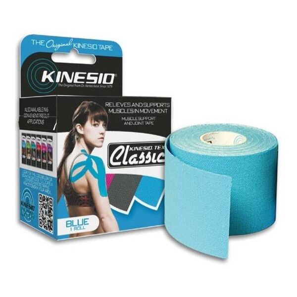 Kinesio Tex Classic elastični terapevtski trak (modra barva), 5 cm x 4 m