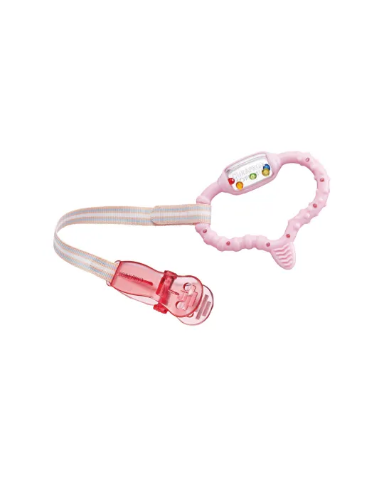 Curaprox Baby obroček za grizenje – roza, 1 obroček