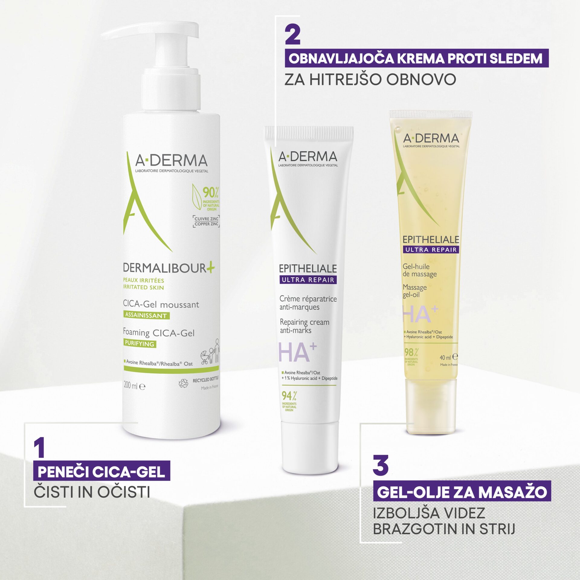 A-Derma Epithelial Ultra Repair obnavljajoča krema proti sledem, 40 ml