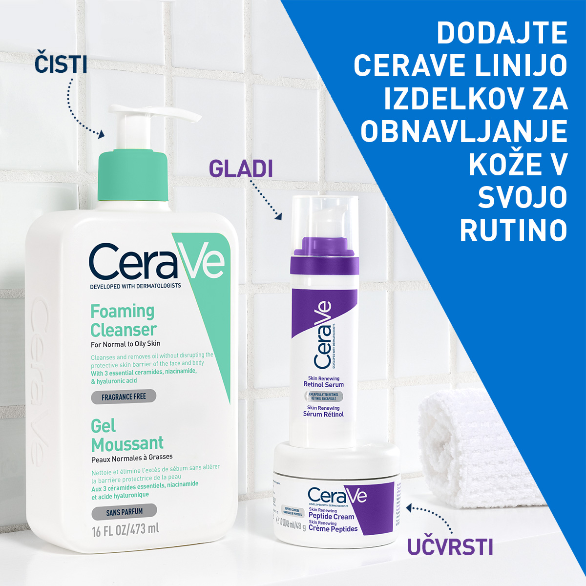 CeraVe obnovitvena krema s peptidnim kompleksom, 48 ml