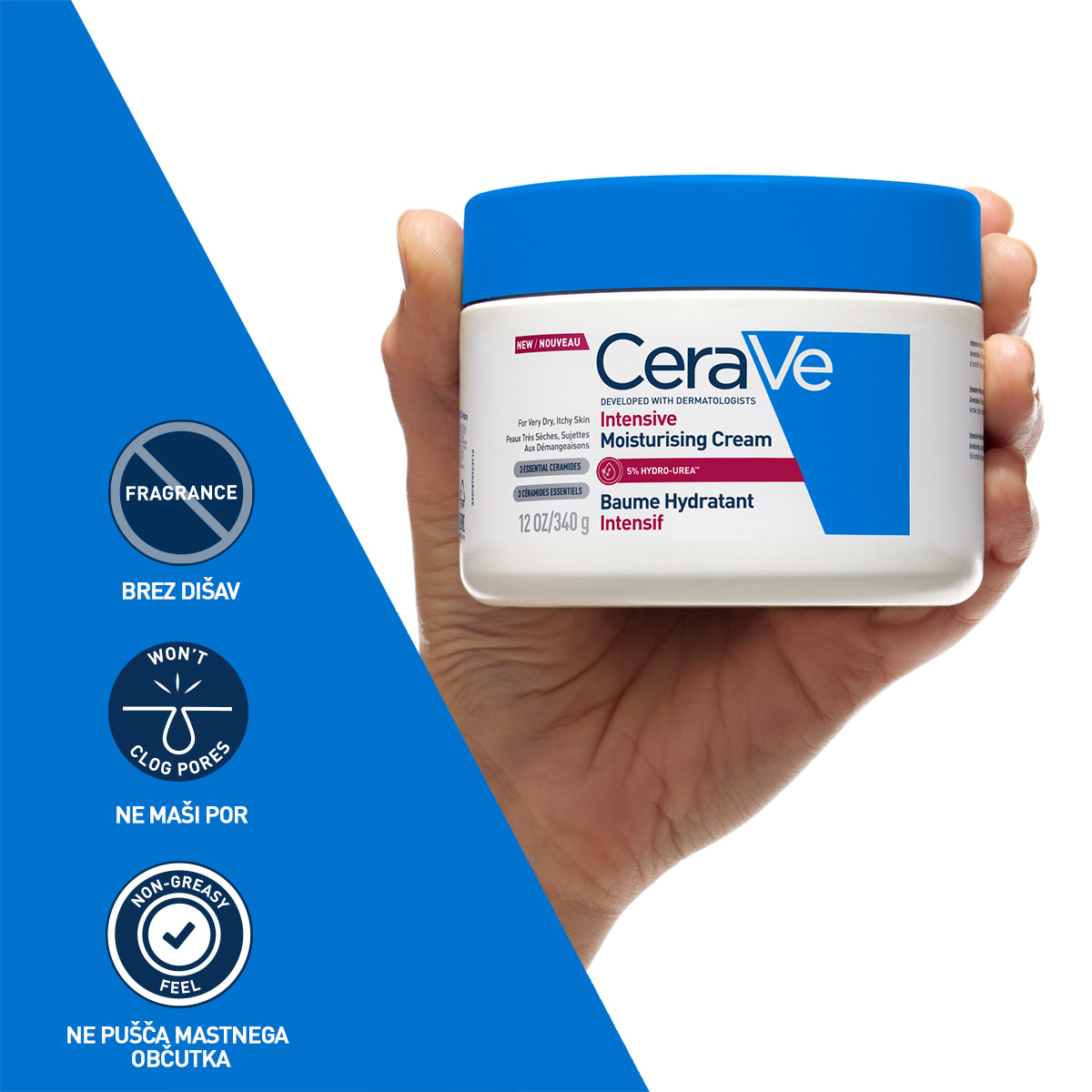 CeraVe intenzivna vlažilna krema s hydro-ureo, 340 g