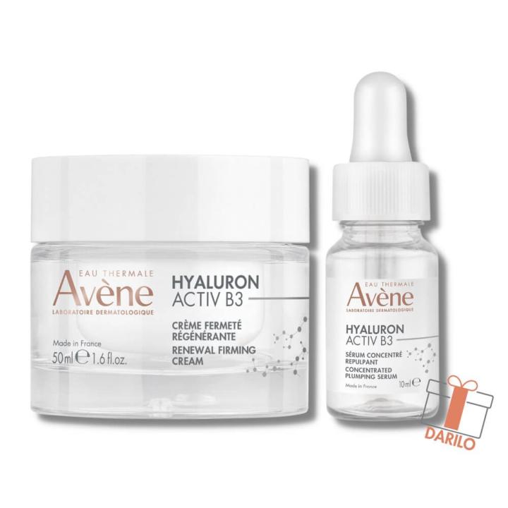 Avène paket: Hyaluron Activ B3 krema za obnovo celic (50 ml) + Hyaluron Activ B3 koncentrirani serum (10 ml)
