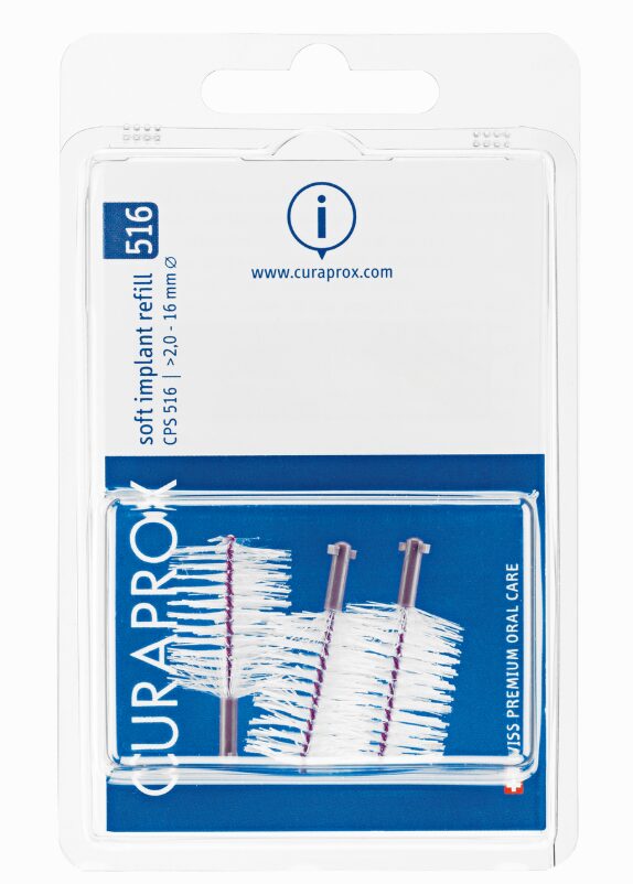 Curaprox CPS 516 Soft Implant, 3 medzobne ščetke