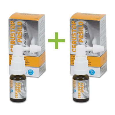 Cerustop olje za uho v pršilu, 2 x 10 ml