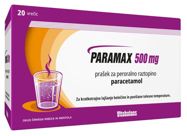 Paramax 500 mg zrnca za peroralno raztopino, 20 vrečk