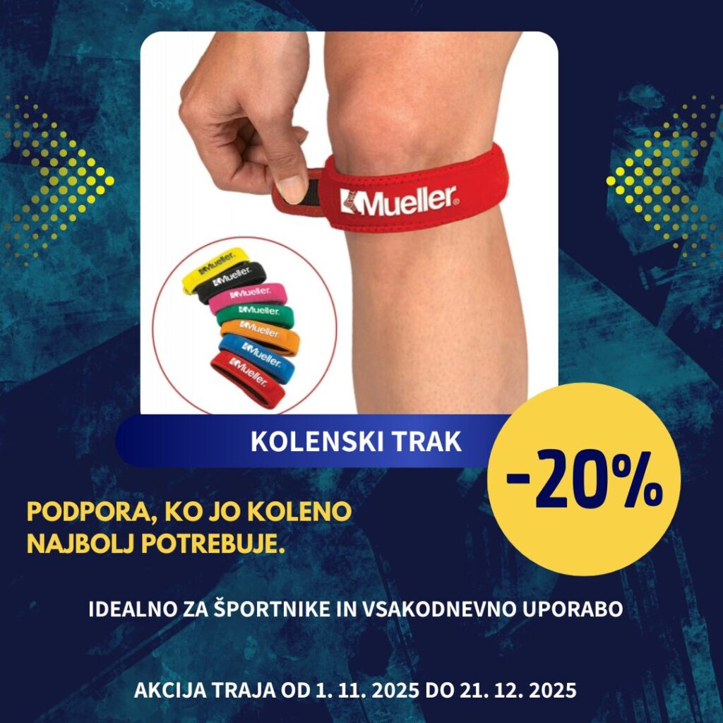 -20 % | Mueller kolenski trak (od 1. 11. 2025 do 21. 12. 2025)