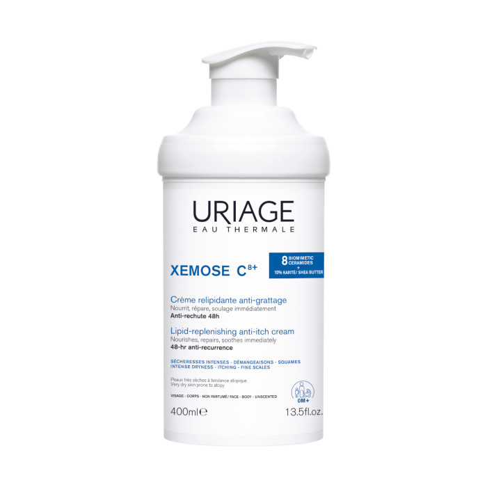 Uriage Xémose C8+ lipidno-obnovitvena krema za obraz in telo, 400 ml