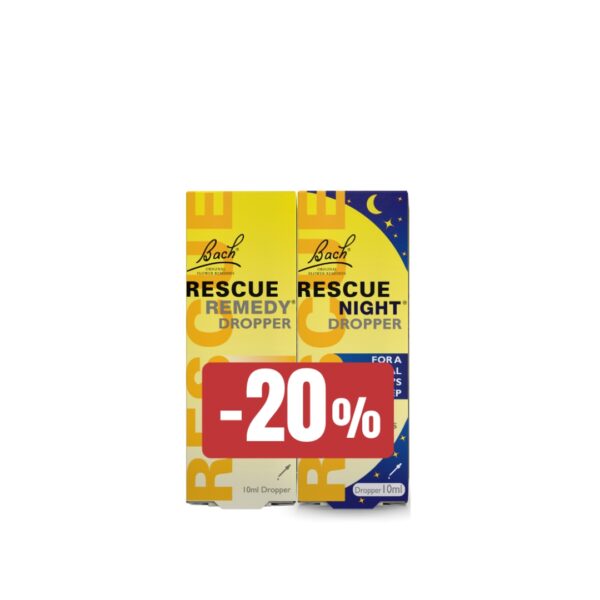 Bach Rescue dnevno-nočni paket – kapljice, 2×10 ml