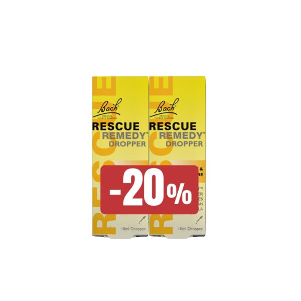 Bach Rescue dnevni paket – kapljice, 2×10 ml