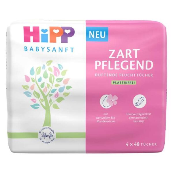 HiPP Babysanft vlažni robčki, 4 × 48 robčkov