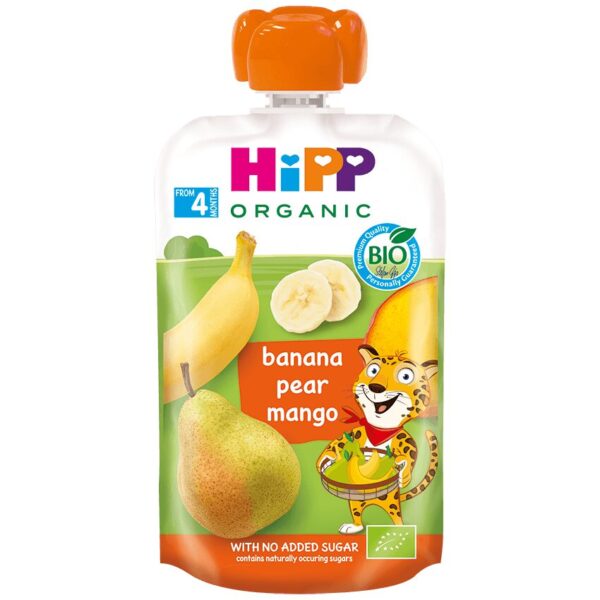 HiPP HiPPiS sadna blazinica banana, hruška in mango BIO, 100 g
