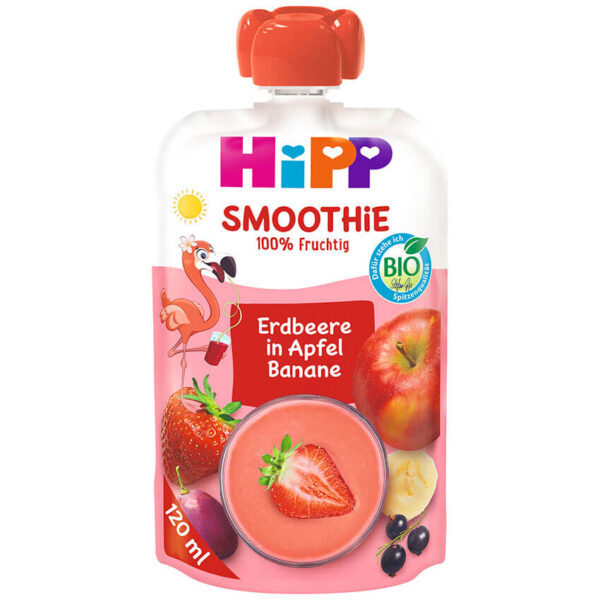HiPP Smoothie rdeči sadeži, jabolka in banane BIO, 120 ml