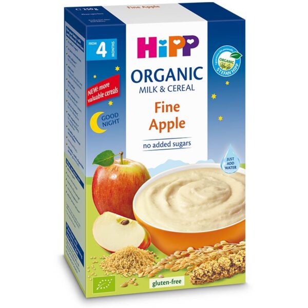 HiPP mlečno-žitna kašica za lahko noč jabolko BIO, 250 g