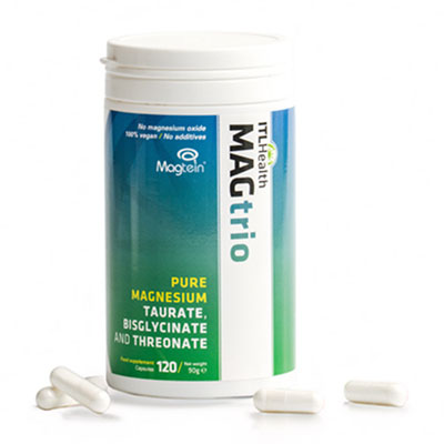 MAGTrio magnezijev L-treonat, bisglicinat in taurat kapsule, 120 kapsul