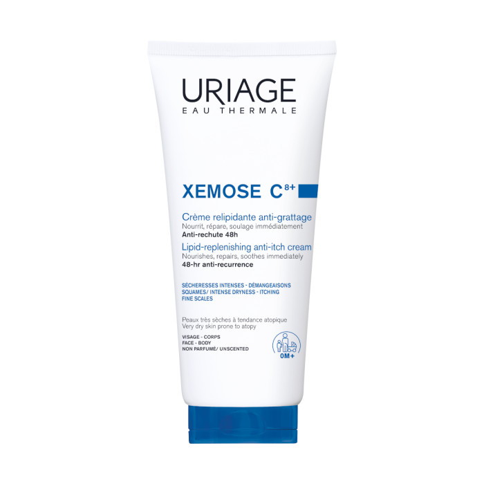 Uriage Xémose C8+ lipidno-obnovitvena krema za obraz in telo, 200 ml
