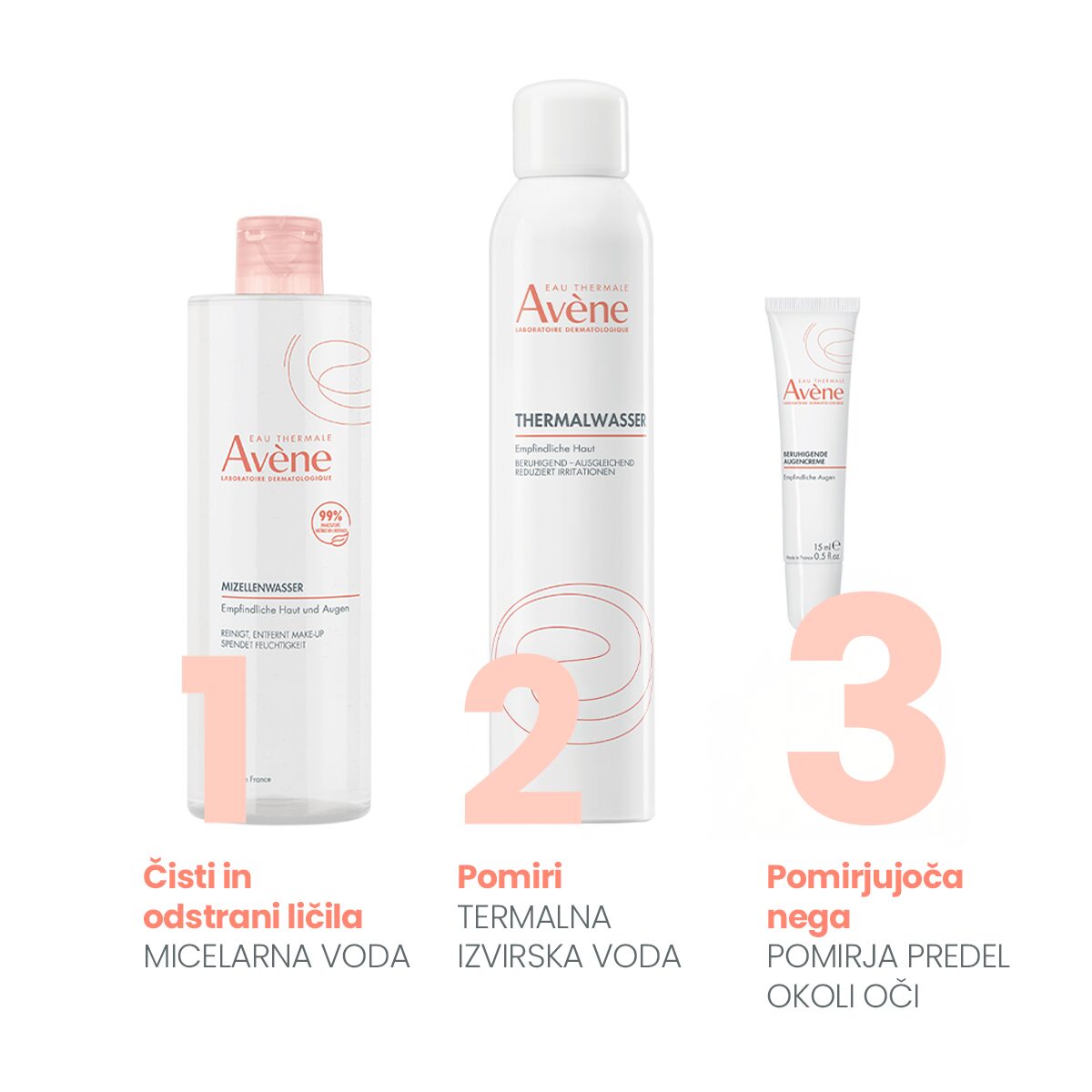 Avène pomirjujoča nega za predel okoli oči, 15 ml