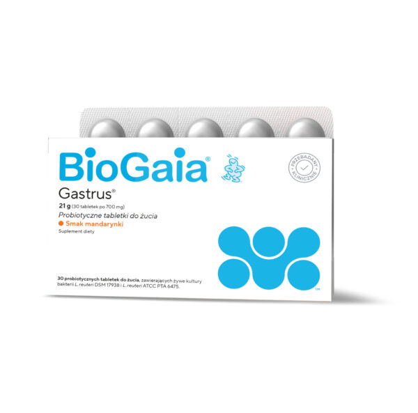 BioGaia Gastrus žvečljive tablete z okusom mandarine, 30 tablet