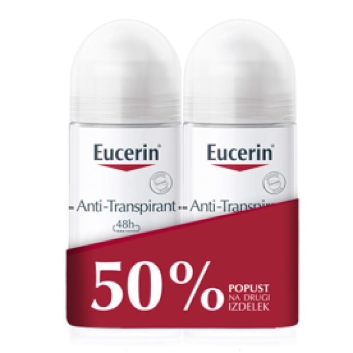 Eucerin antitranspirant 48h roll-on, 2 x 50 ml