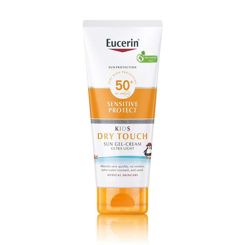 Eucerin Sun KIDS Sensitive Protect Dry Touch kremni gel za zaščito kože pred soncem ZF 50+, 200 ml