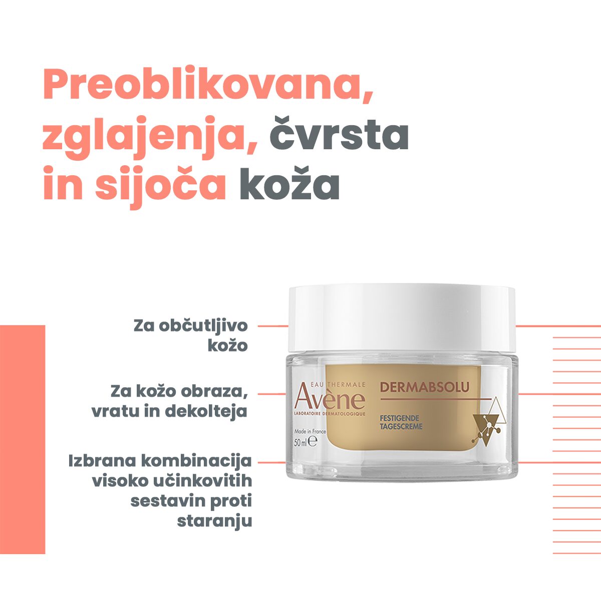 Avène DermAbsolu dnevna krema za učvrščevanje, 50 ml