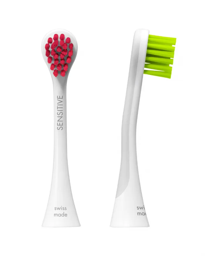 Curaprox Hydrosonic Sensitive nastavka za sonično zobno ščetko (magenta-zelena), 2 nastavka