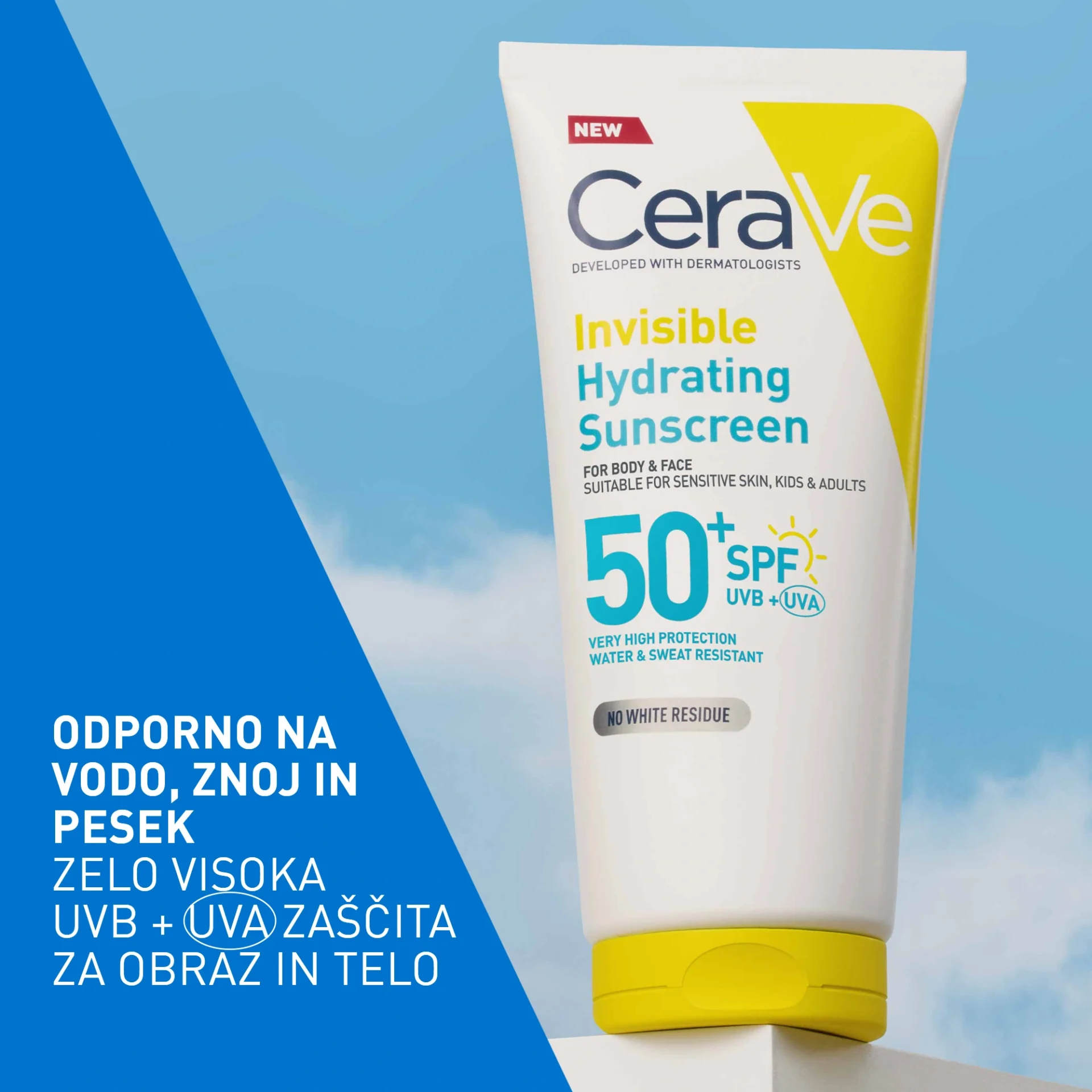 CeraVe Sun nevidni losjon za zaščito pred soncem ZF 50+, 75 ml