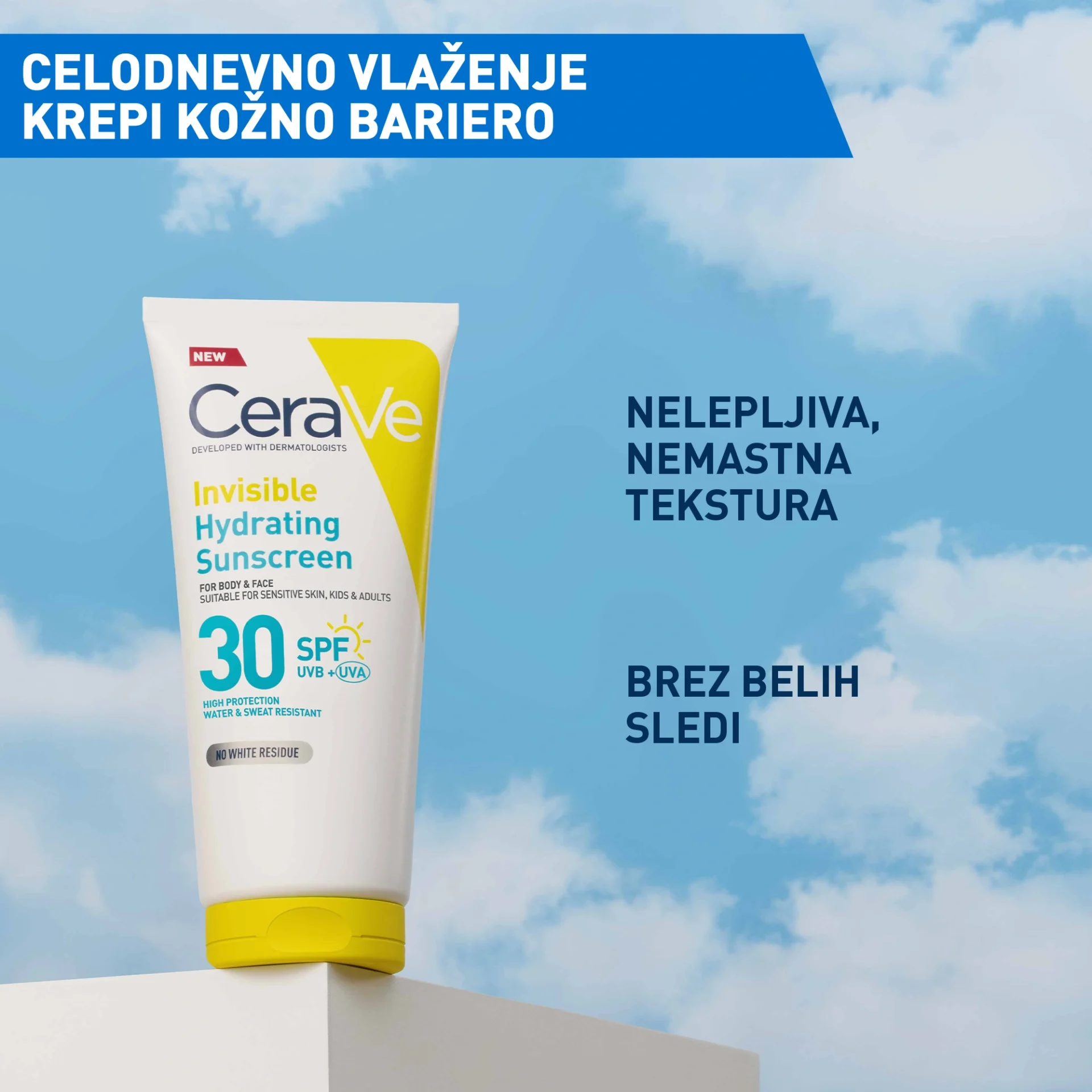 CeraVe Sun nevidni losjon za zaščito pred soncem ZF 30, 177 ml