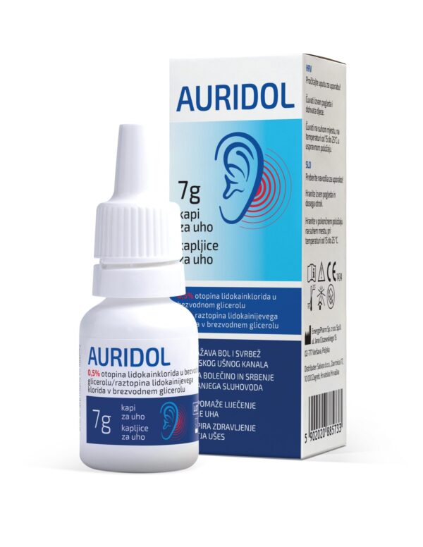 Auridol kapljice za uho, 7 g