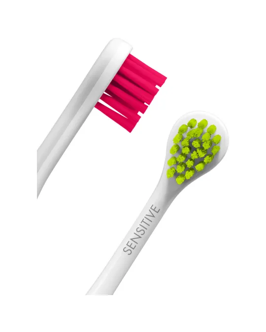 Curaprox Hydrosonic Sensitive nastavka za sonično zobno ščetko (magenta-zelena), 2 nastavka
