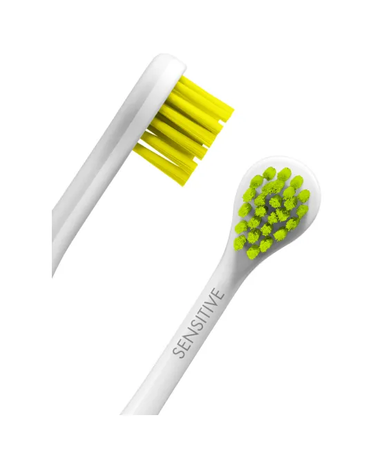 Curaprox Hydrosonic Sensitive nastavka za sonično zobno ščetko (rumeno-zelena), 2 nastavka