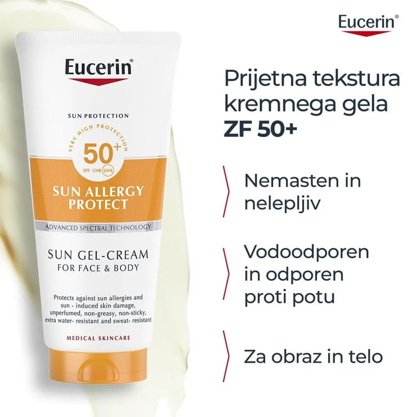 Eucerin Sun Allergy Protect kremni gel za zaščito pred soncem ZF 50+, 200 ml