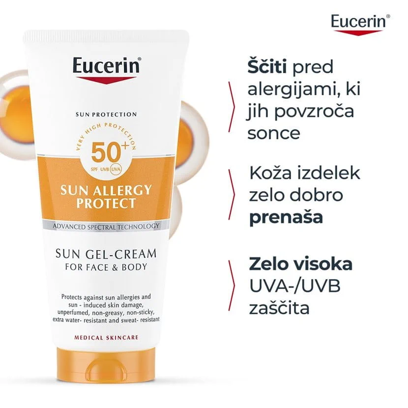 Eucerin Sun Allergy Protect kremni gel za zaščito pred soncem ZF 50+, 200 ml