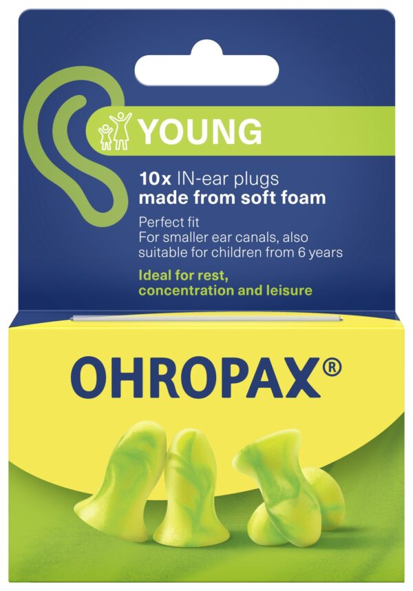 Ohropax Young – čepki za ušesa, 10 čepkov