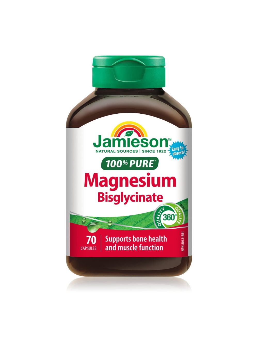 Jamieson 100 % čist Magnezij bisglicinat 100 mg kapsule, 70 kapsul