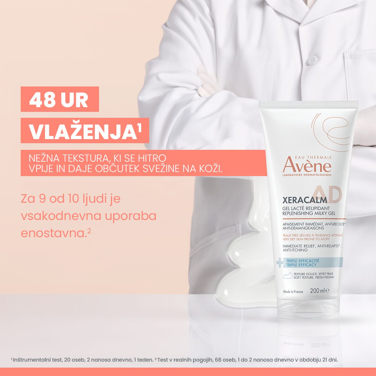 Avène XeraCalm A.D mlečni gel za obnovo lipidov, 200 ml