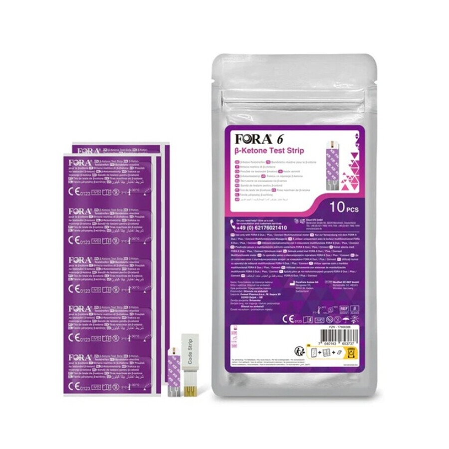 Fora 6 merilni lističi za ketone v krvi, 10 lističev