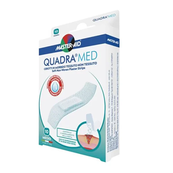 Master Aid Quadra Med Super 8,6 x 3,9 cm obliži, 10 obližev