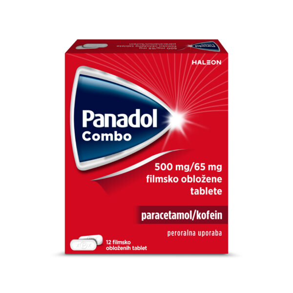 Panadol Combo 500 mg/65 mg filmsko obložene tablete, 12 tablet