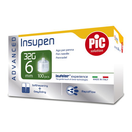 PiC Insupen Advanced igle za inzulin G32 6 mm, 100 igel