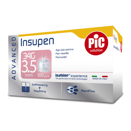 PiC Insupen Advanced igle za inzulin G34 3,5 mm, 100 igel