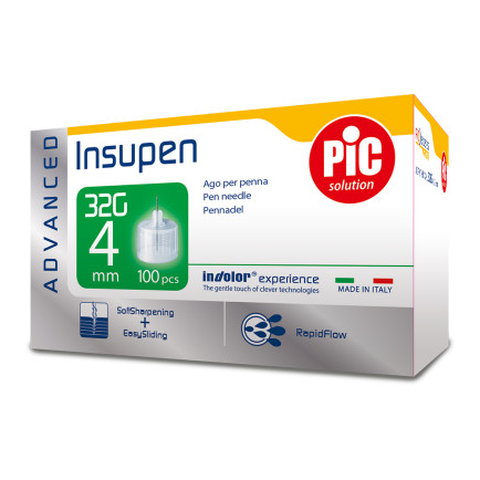 PiC Insupen Advanced igle za inzulin G32 4 mm, 100 igel