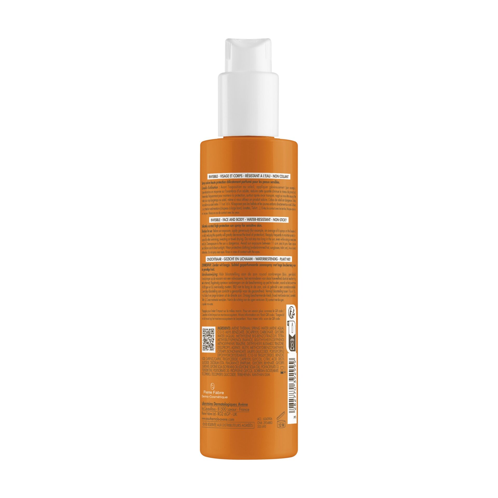 Avène Sun nevidno pršilo za zaščito pred soncem ZF 30, 200 ml