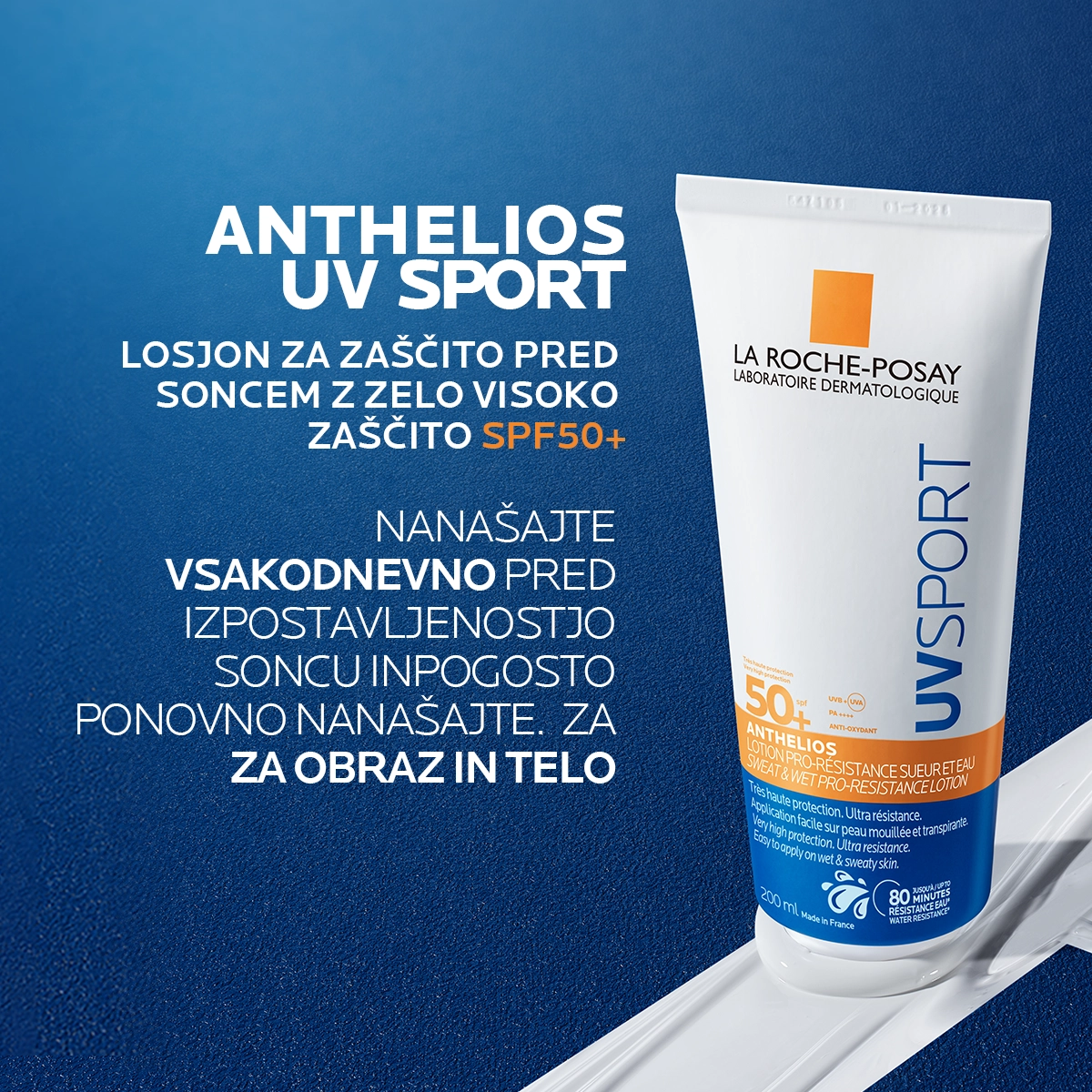 Anthelios UVSport losjon za zaščito pred soncem ZF 50+ – La Roche-Posay, 200 ml